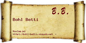 Bohl Betti névjegykártya